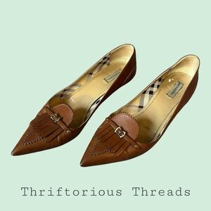 Vintage Burberry Leather Loafer Heels